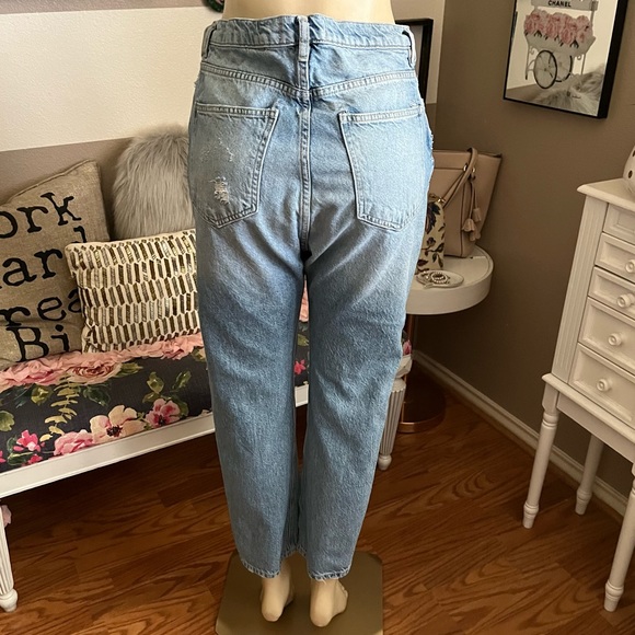 Free People distressed button fly high rise jeans size 27 - Picture 6 of 8